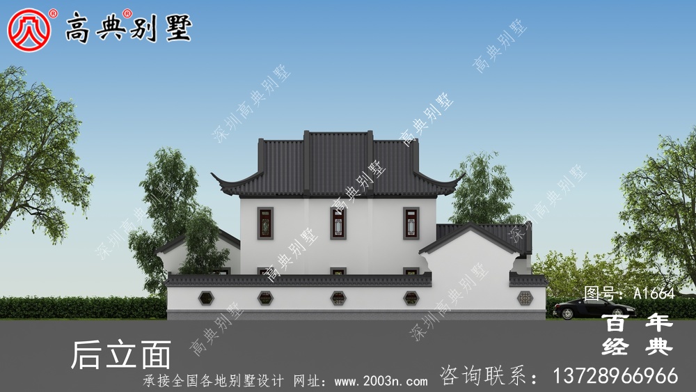 中式兩層蘇式園林別墅設(shè)計(jì)圖紙和效果圖_農(nóng)村兩層別墅設(shè)計(jì)