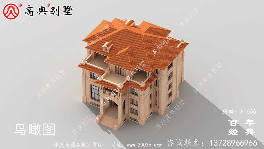 經典復式四層歐式別墅設計圖紙與外觀效果圖_農村四層別墅設計