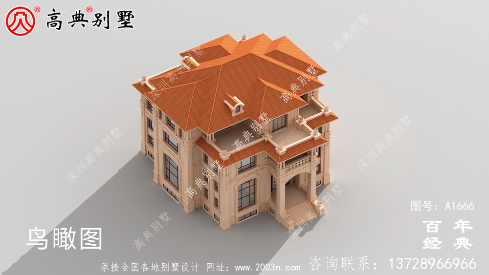 經典復式四層歐式別墅設計圖紙與外觀效果圖_農村四層別墅設計
