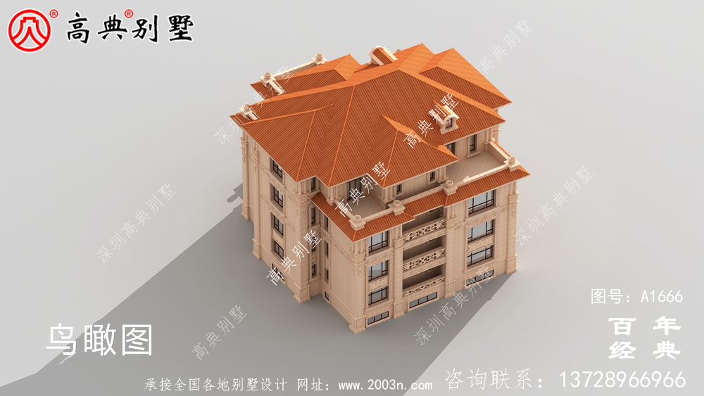 經典復式四層歐式別墅設計圖紙與外觀效果圖_農村四層別墅設計