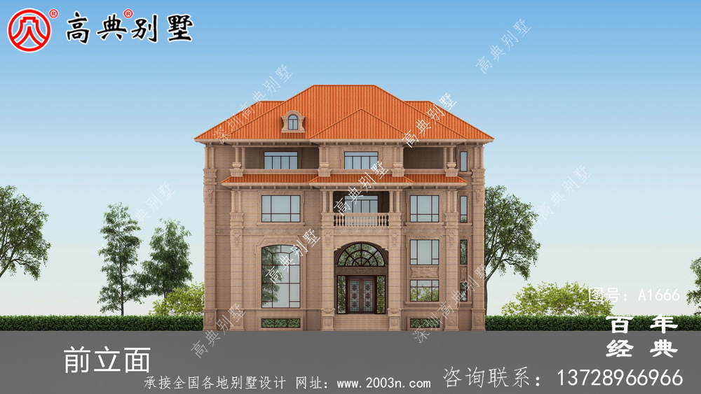 經典復式四層歐式別墅設計圖紙與外觀效果圖_農村四層別墅設計