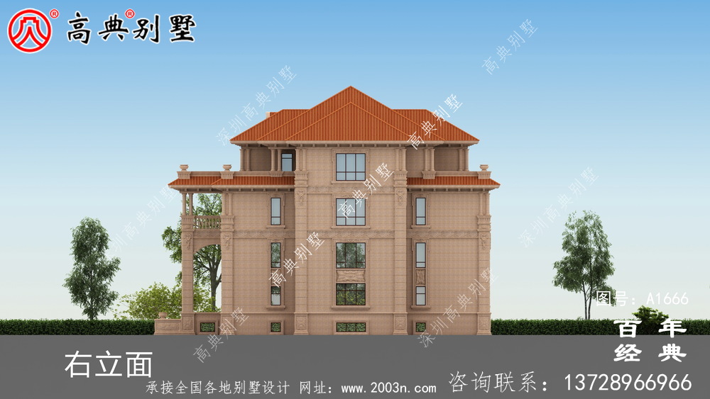 經典復式四層歐式別墅設計圖紙與外觀效果圖_農村四層別墅設計
