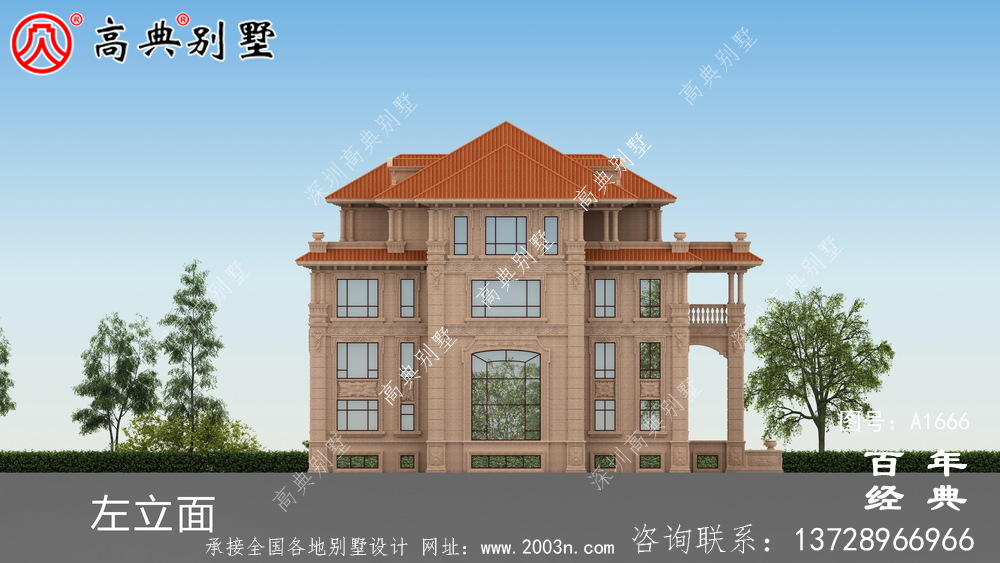 經典復式四層歐式別墅設計圖紙與外觀效果圖_農村四層別墅設計