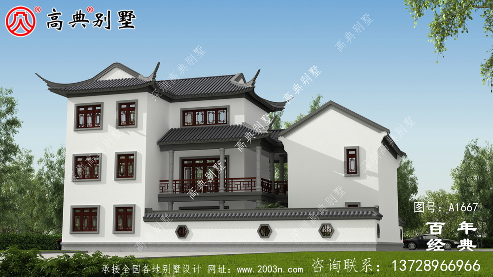 新中式三層蘇式園林別墅設計圖紙_鄉(xiāng)村別墅工程圖紙