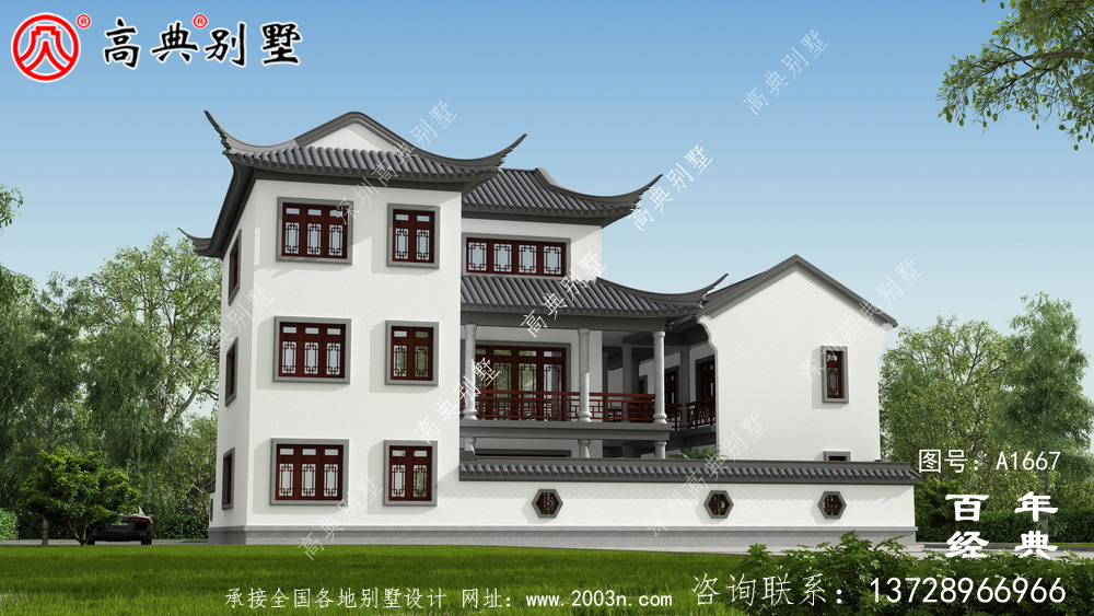 新中式三層蘇式園林別墅設計圖紙_鄉(xiāng)村別墅工程圖紙