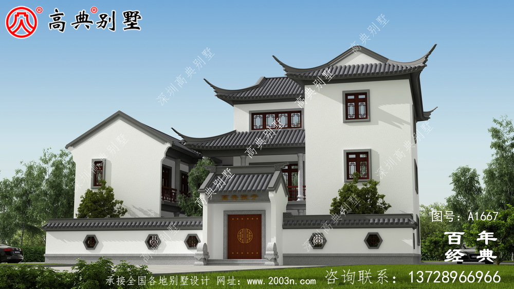 新中式三層蘇式園林別墅設計圖紙_鄉(xiāng)村別墅工程圖紙