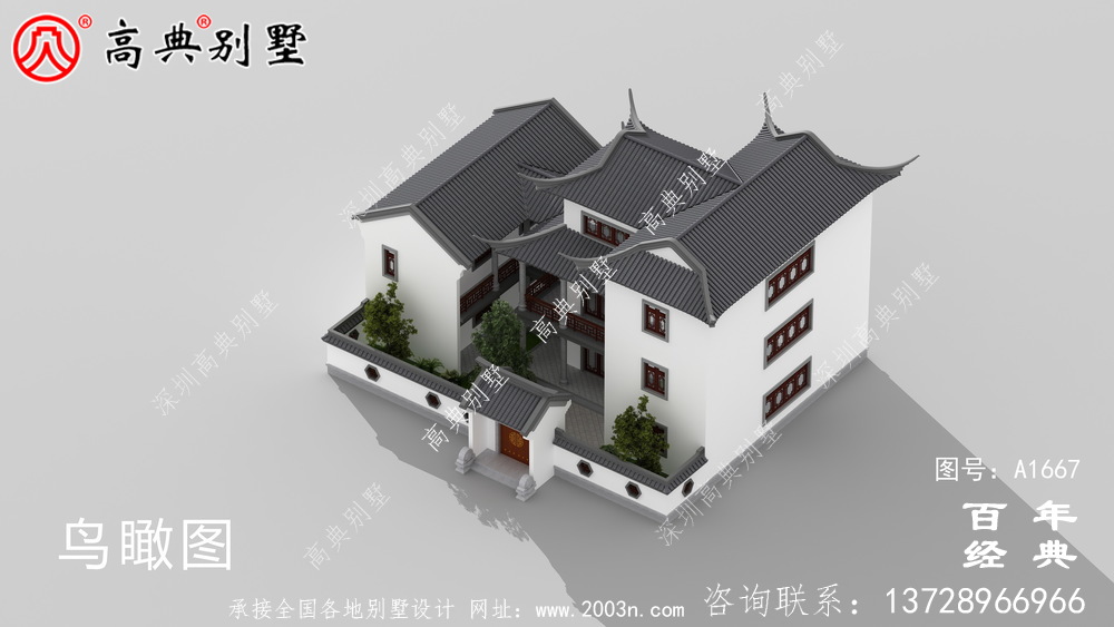 新中式三層蘇式園林別墅設計圖紙_鄉(xiāng)村別墅工程圖紙