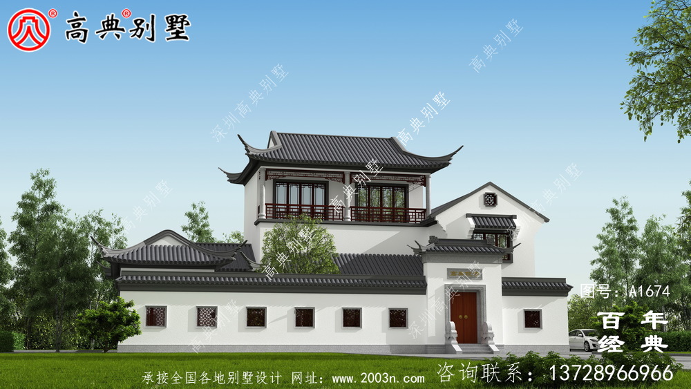 新中式三層蘇式園林別墅設(shè)計(jì)圖紙及效果圖_農(nóng)村三層別墅設(shè)計(jì)