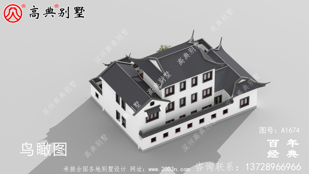 新中式三層蘇式園林別墅設(shè)計(jì)圖紙及效果圖_農(nóng)村三層別墅設(shè)計(jì)