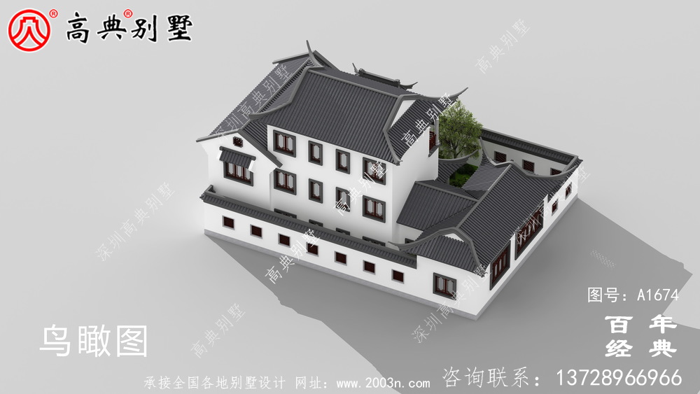 新中式三層蘇式園林別墅設(shè)計(jì)圖紙及效果圖_農(nóng)村三層別墅設(shè)計(jì)