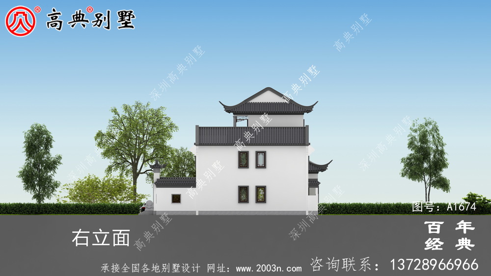 新中式三層蘇式園林別墅設(shè)計(jì)圖紙及效果圖_農(nóng)村三層別墅設(shè)計(jì)