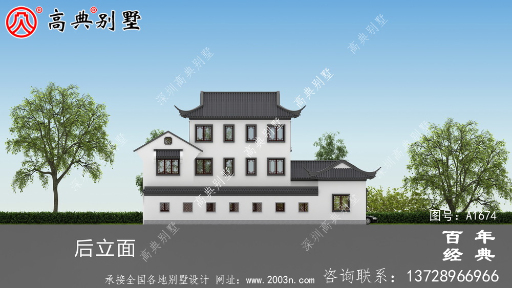 新中式三層蘇式園林別墅設(shè)計(jì)圖紙及效果圖_農(nóng)村三層別墅設(shè)計(jì)