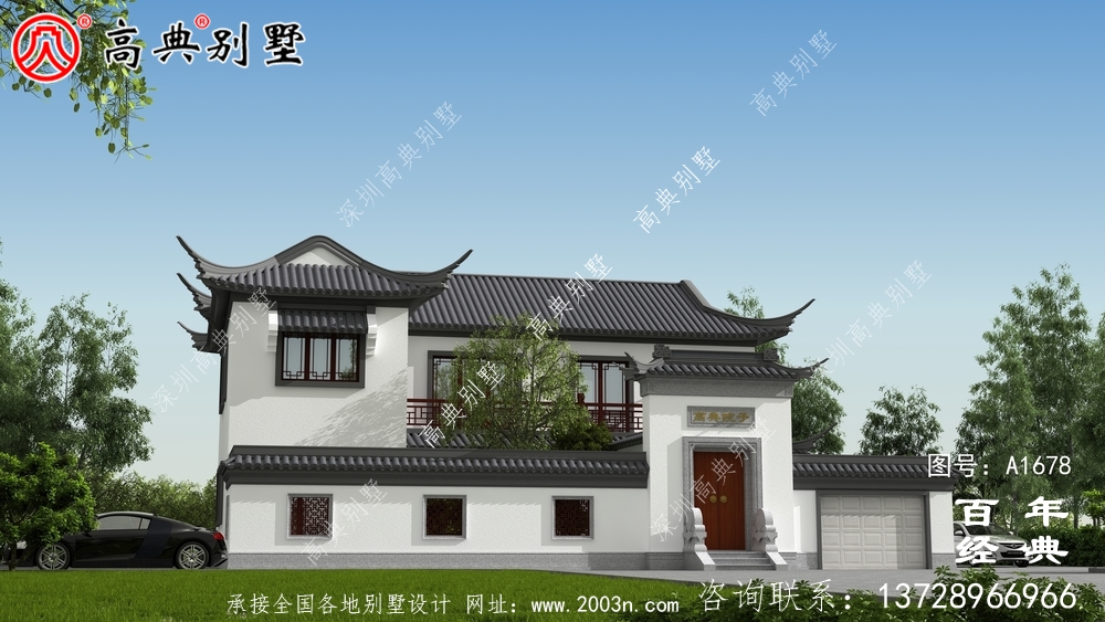 新中式兩層帶庭院蘇式別墅設(shè)計(jì)圖_農(nóng)村三層別墅設(shè)計(jì)