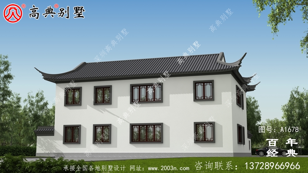 新中式兩層帶庭院蘇式別墅設(shè)計(jì)圖_農(nóng)村三層別墅設(shè)計(jì)