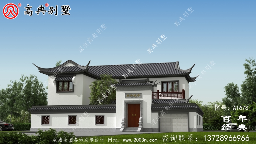 新中式兩層帶庭院蘇式別墅設(shè)計(jì)圖_農(nóng)村三層別墅設(shè)計(jì)