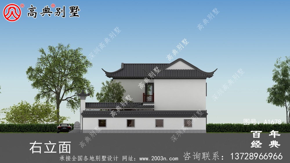 新中式兩層帶庭院蘇式別墅設(shè)計(jì)圖_農(nóng)村三層別墅設(shè)計(jì)