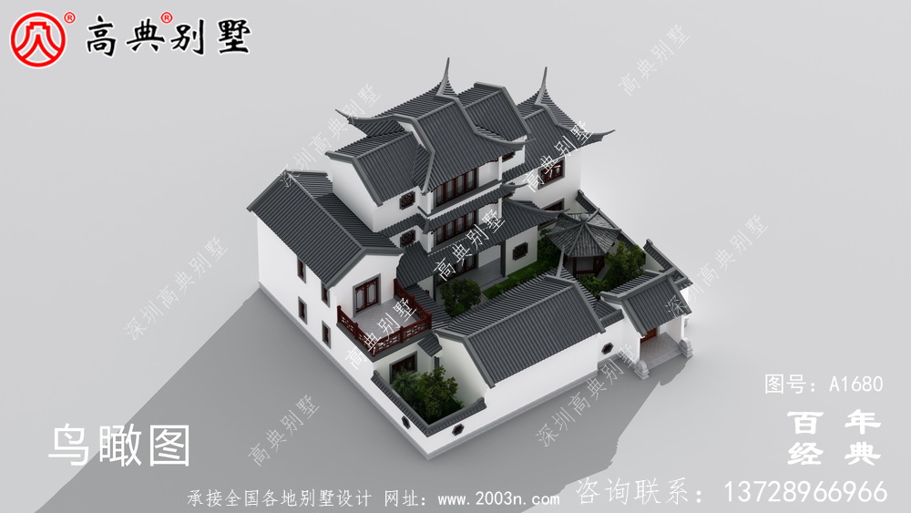 鄉(xiāng)村三層新中式別墅效果圖_農(nóng)村三層別墅設(shè)計