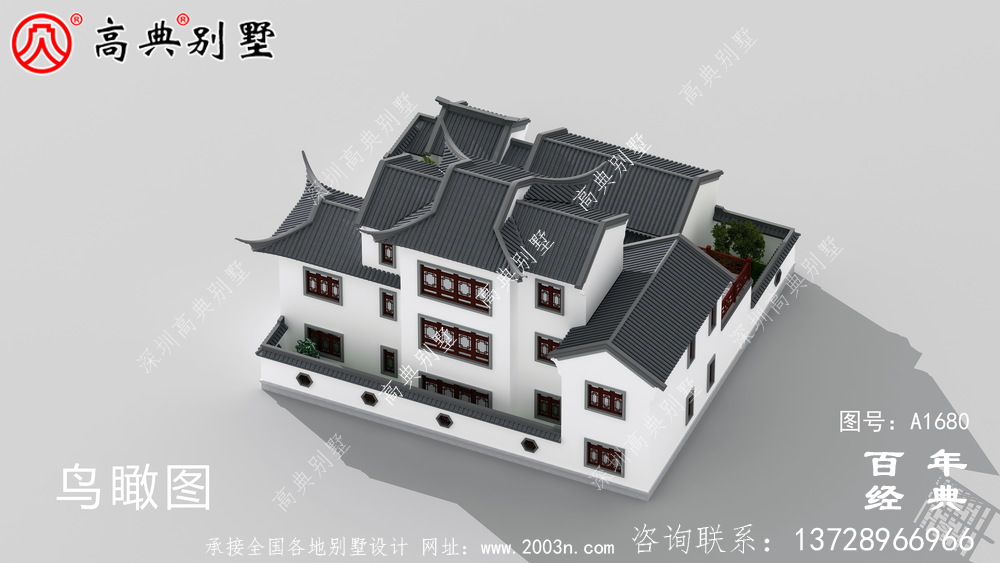 鄉(xiāng)村三層新中式別墅效果圖_農(nóng)村三層別墅設(shè)計