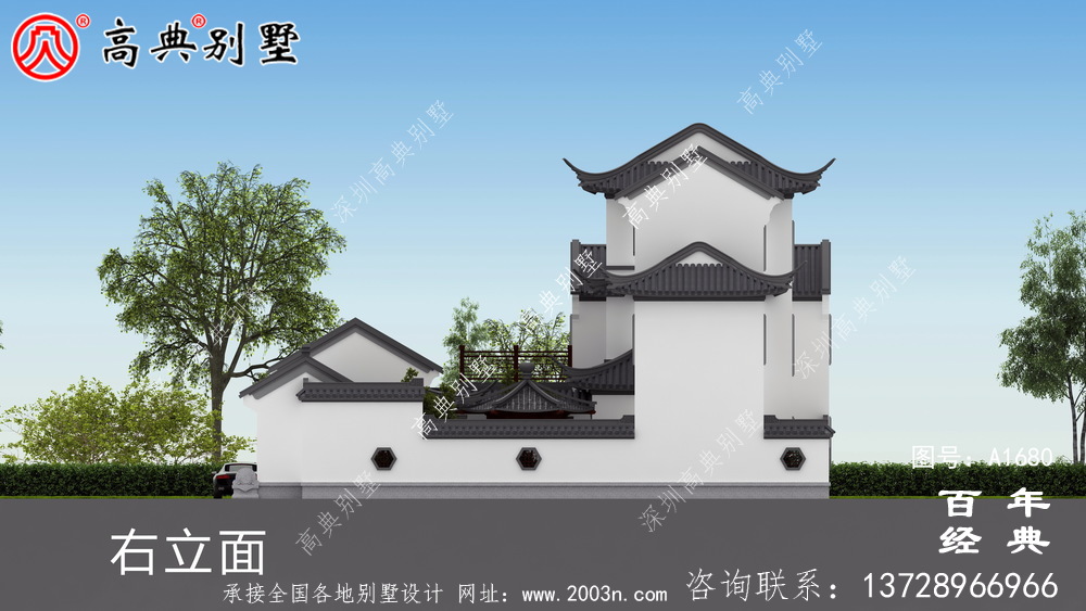 鄉(xiāng)村三層新中式別墅效果圖_農(nóng)村三層別墅設(shè)計