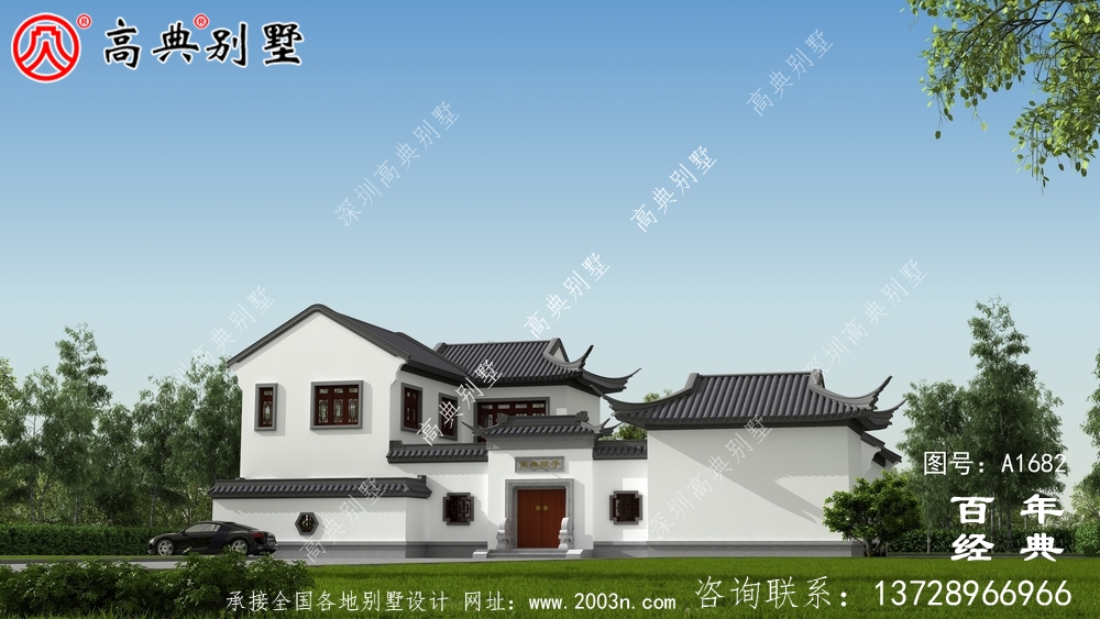 兩層中式院子別墅設(shè)計(jì)圖紙及效果圖_農(nóng)村三層別墅設(shè)計(jì)