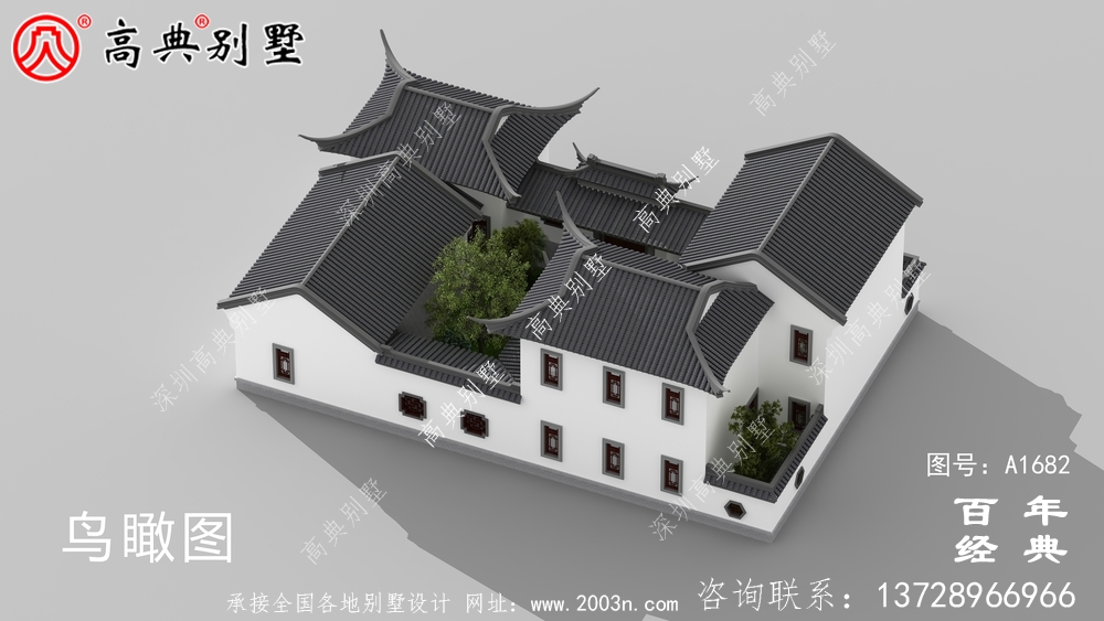兩層中式院子別墅設(shè)計(jì)圖紙及效果圖_農(nóng)村三層別墅設(shè)計(jì)