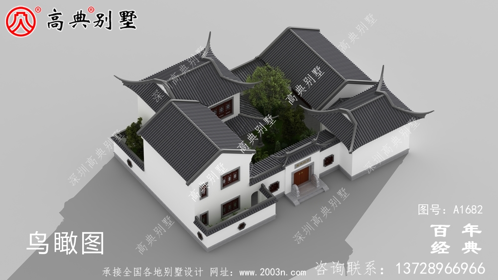兩層中式院子別墅設(shè)計(jì)圖紙及效果圖_農(nóng)村三層別墅設(shè)計(jì)