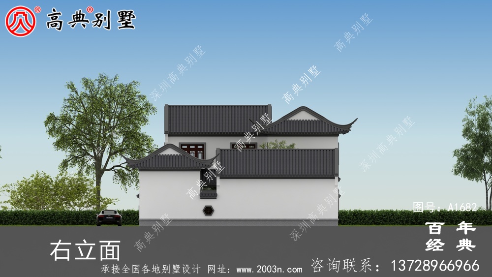 兩層中式院子別墅設(shè)計(jì)圖紙及效果圖_農(nóng)村三層別墅設(shè)計(jì)