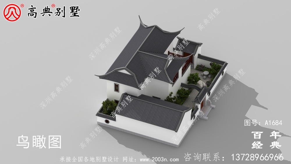 蘇式園林二層中式別墅設計圖紙及效果圖_農村三層別墅設計