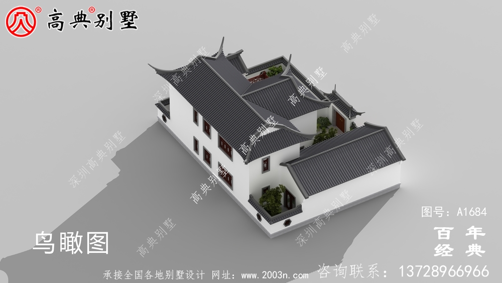 蘇式園林二層中式別墅設計圖紙及效果圖_農村三層別墅設計