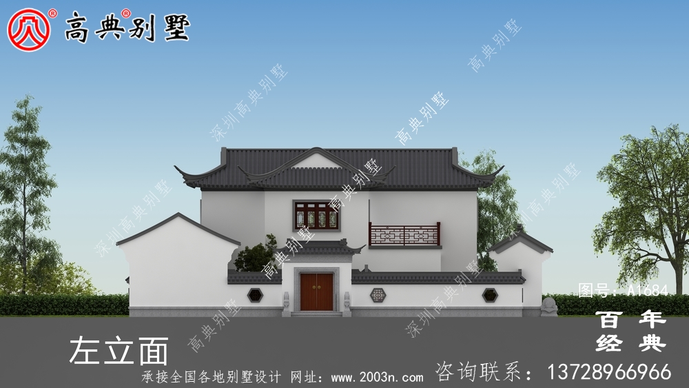 蘇式園林二層中式別墅設計圖紙及效果圖_農村三層別墅設計