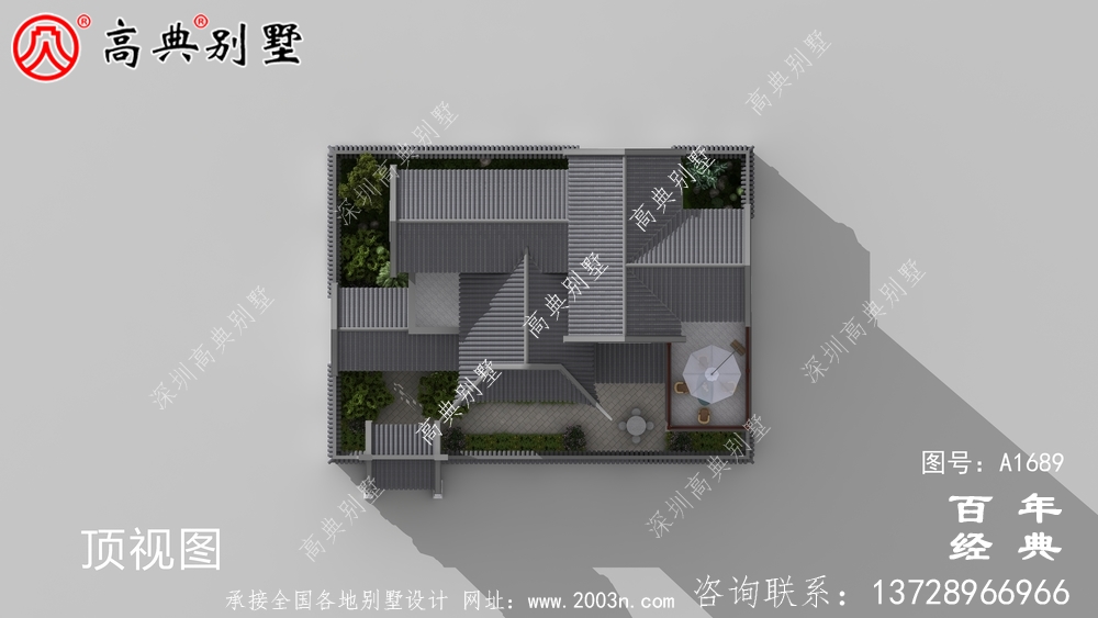 新中式復式三層農村別墅外觀效果圖_農村三層別墅設計
