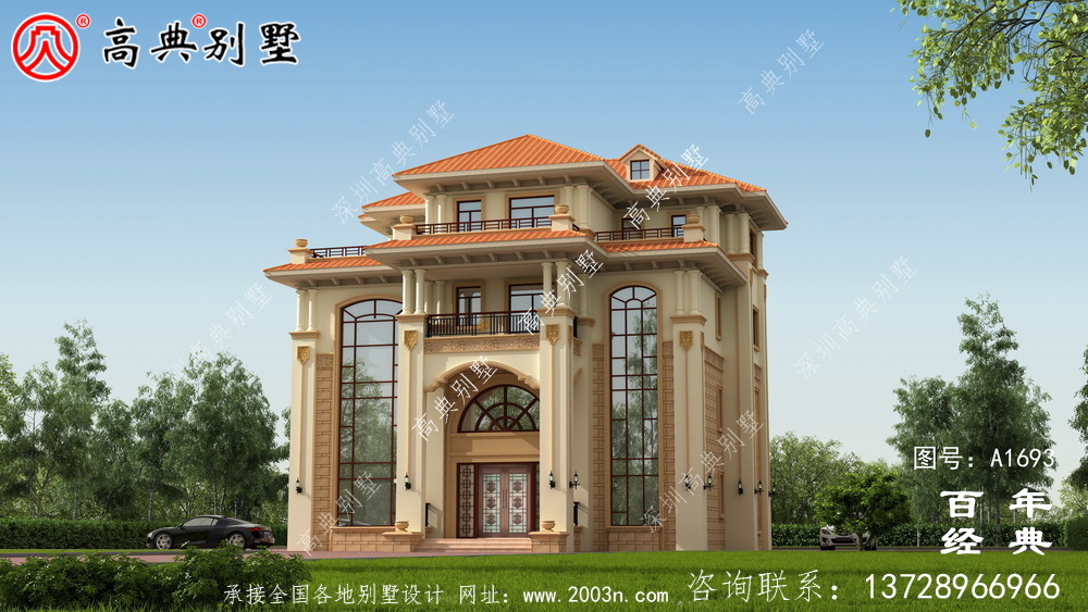 新農村復式四層歐式別墅設計圖_農村四層別墅設計