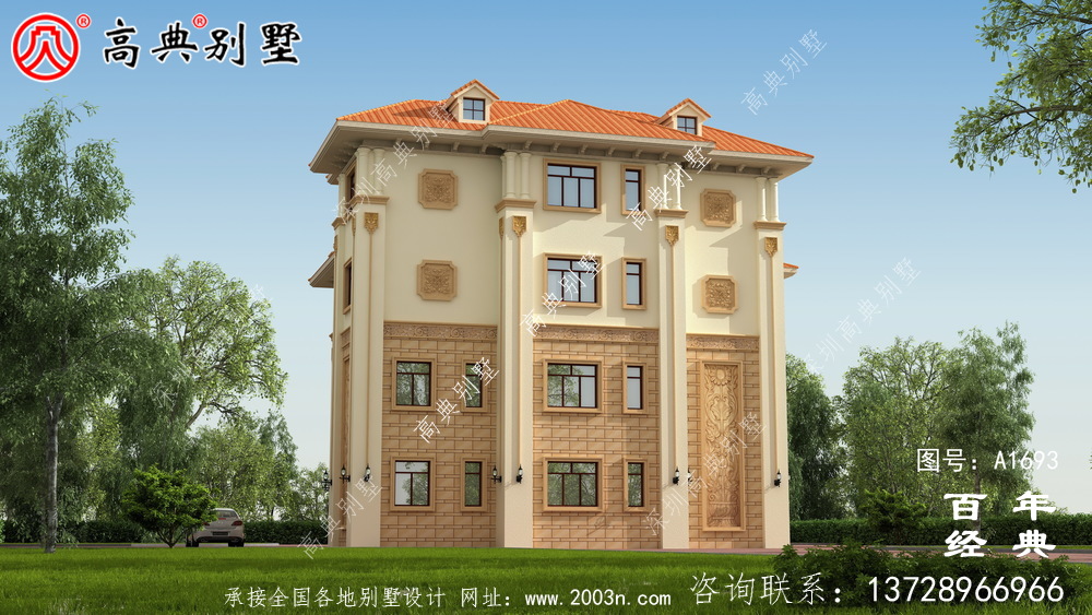 新農村復式四層歐式別墅設計圖_農村四層別墅設計
