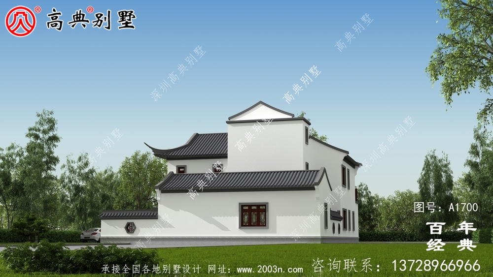 新中式三層別墅外觀設計圖_農村三層別墅設計
