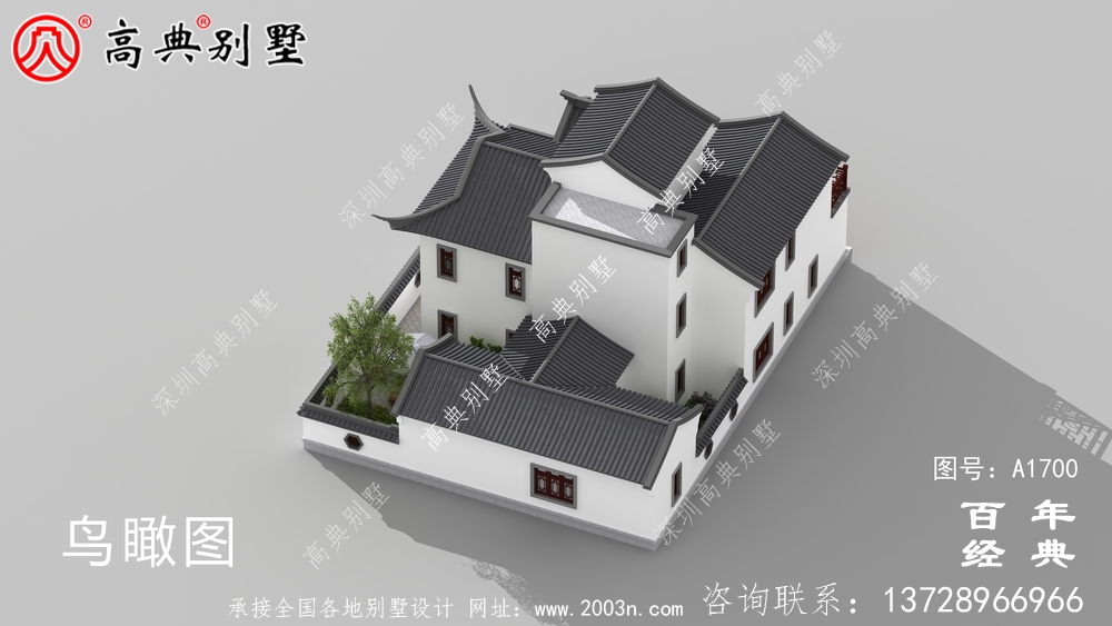 新中式三層別墅外觀設計圖_農村三層別墅設計