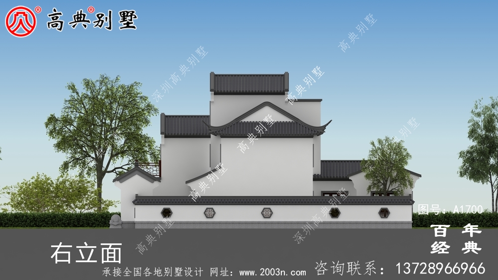 新中式三層別墅外觀設計圖_農村三層別墅設計