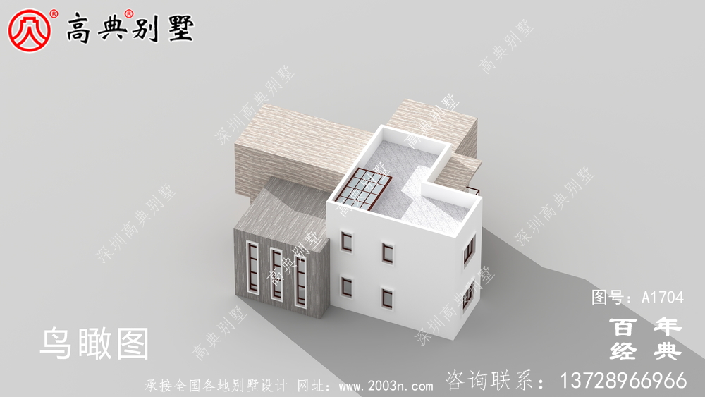 簡約現代風兩層別墅外觀效果圖_農村兩層自建房設計圖