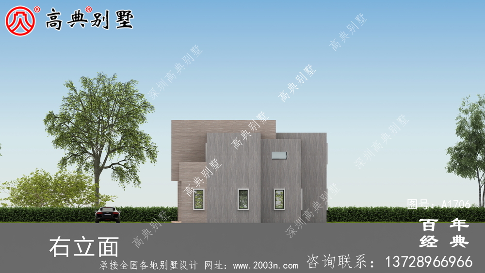 簡約現(xiàn)代兩層別墅外觀設(shè)計圖_農(nóng)村兩層自建房設(shè)計圖