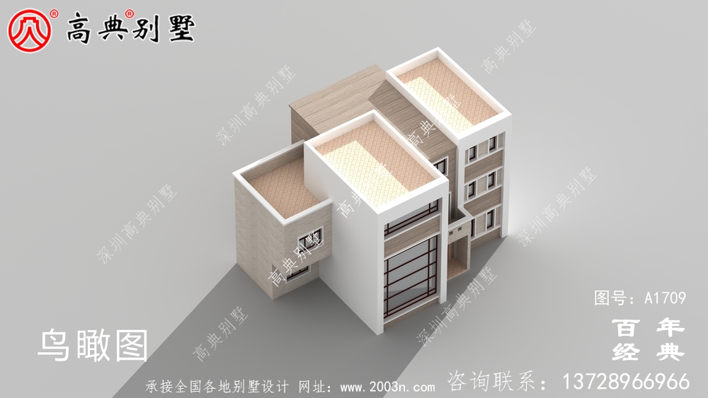 鄉村三層現代風格別墅設計圖_農村三層自建房設計圖