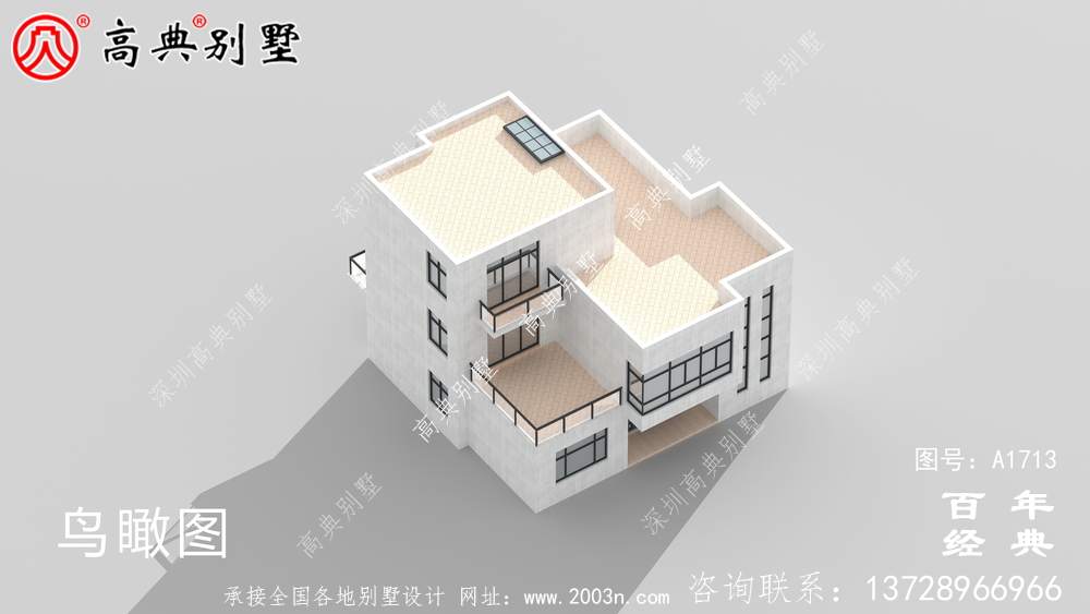 復式三層現代別墅設計圖紙_農村三層別墅設計