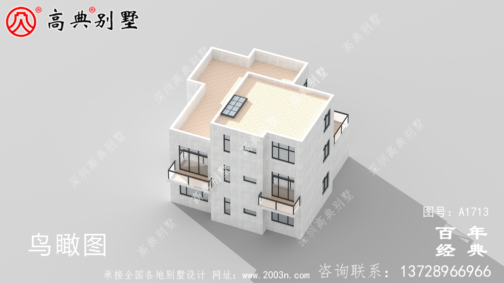 復式三層現代別墅設計圖紙_農村三層別墅設計