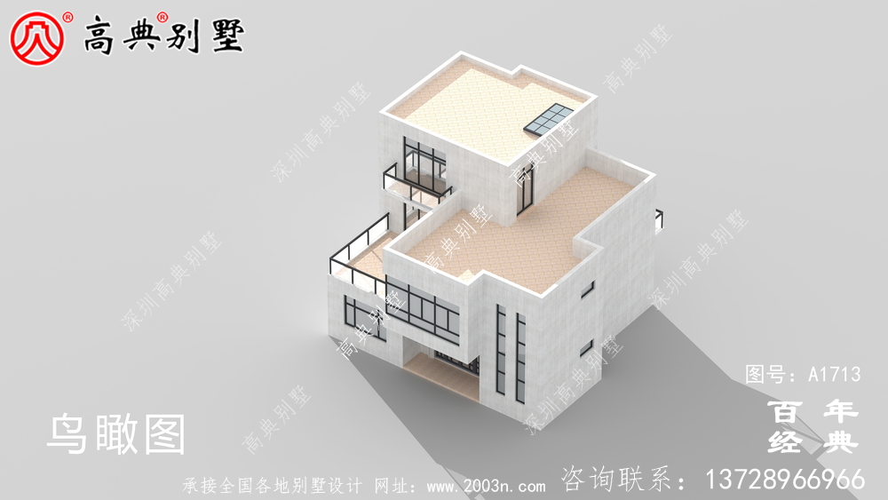 復式三層現代別墅設計圖紙_農村三層別墅設計