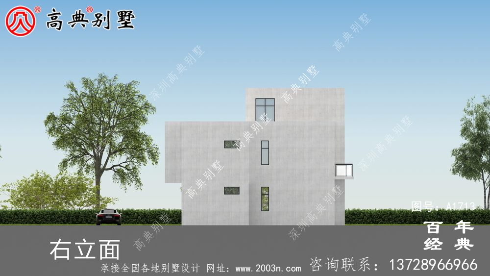 復式三層現代別墅設計圖紙_農村三層別墅設計