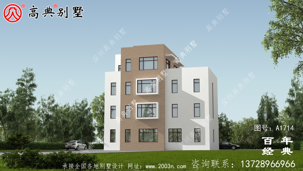 農村四層現代風別墅設計圖_農村四層別墅設計