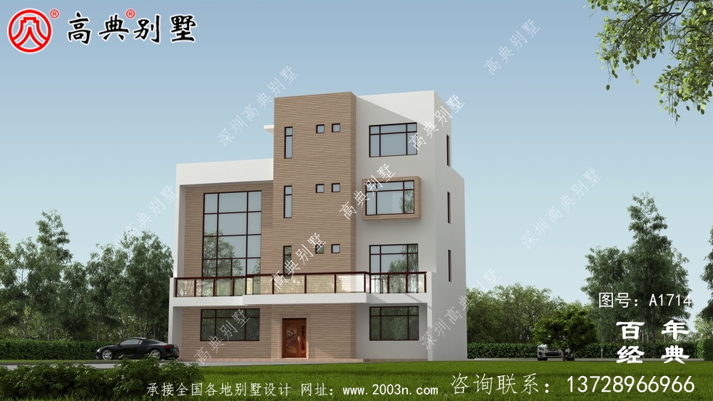 農村四層現代風別墅設計圖_農村四層別墅設計