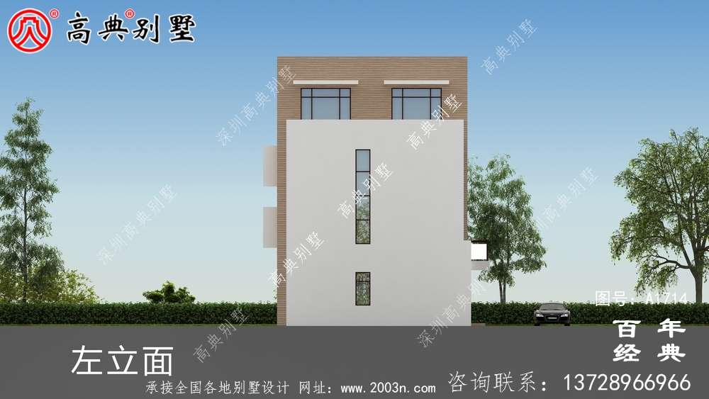 農村四層現代風別墅設計圖_農村四層別墅設計