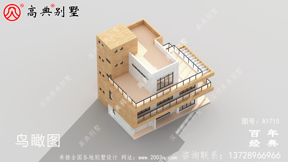 新農村四層現代風別墅外觀設計圖_農村四層別墅設計