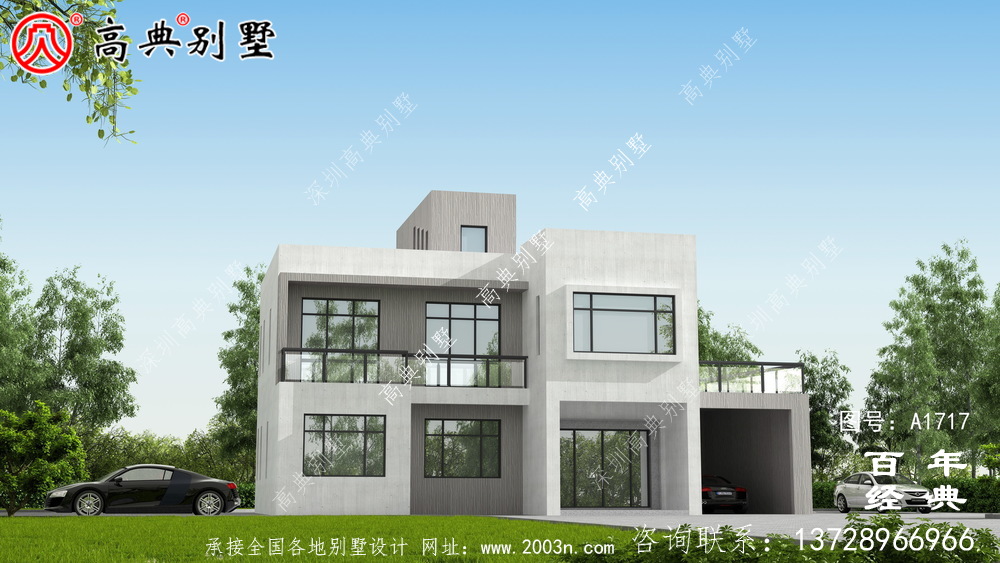現(xiàn)代簡約兩層別墅設(shè)計圖_農(nóng)村兩層別墅設(shè)計