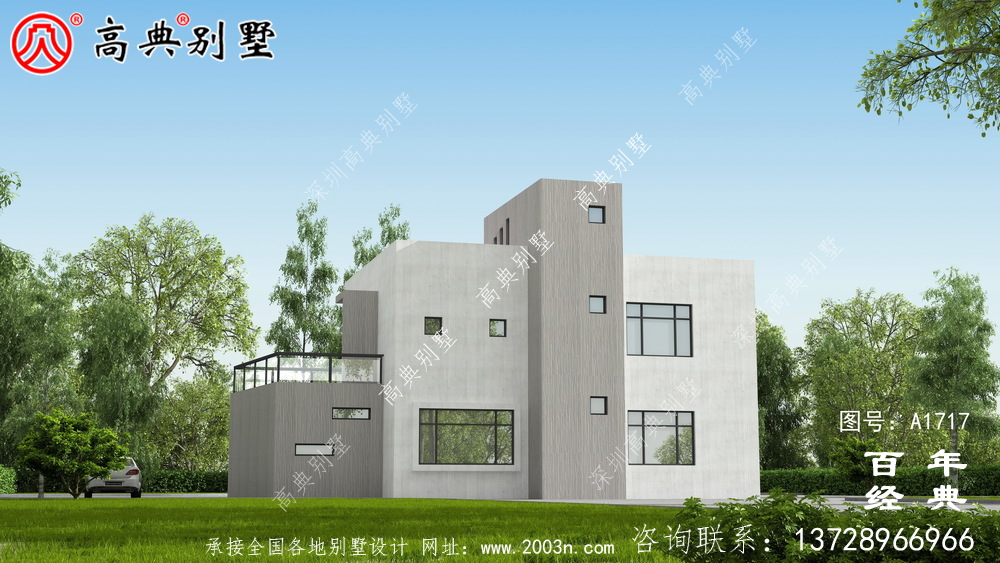 現(xiàn)代簡約兩層別墅設(shè)計圖_農(nóng)村兩層別墅設(shè)計