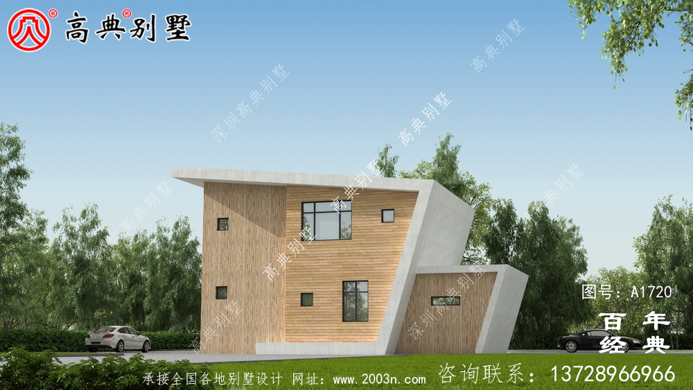 現代風不規則兩層別墅外觀設計圖_農村兩層別墅設計